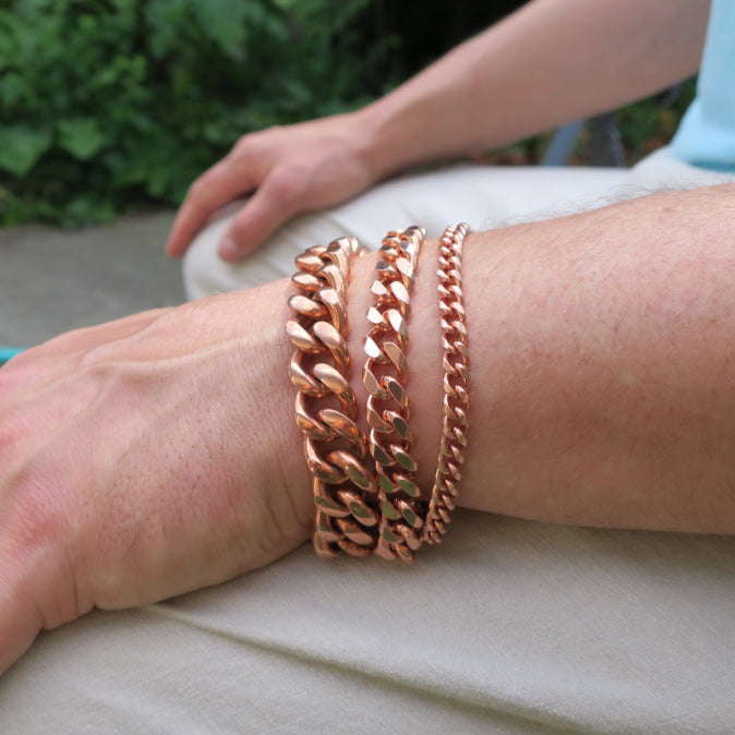 solid copper bracelt chains made in the USA