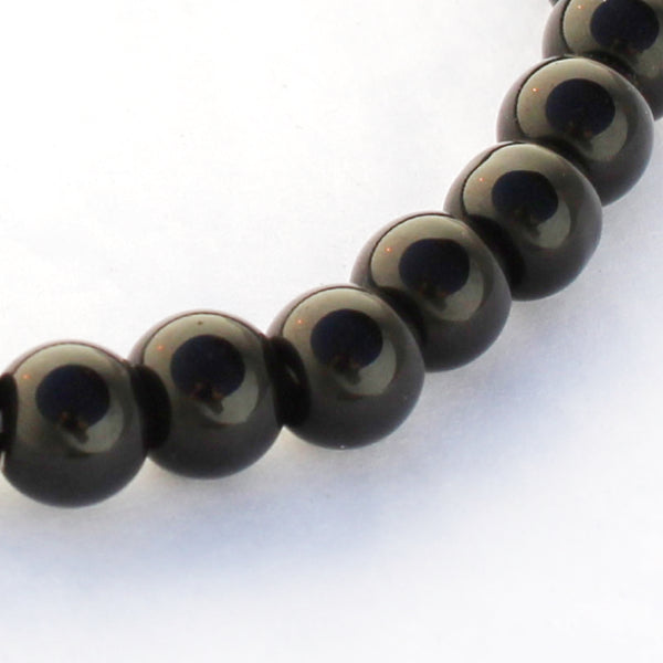 Winter Solstice Gift Black Agate Darkest Night Bracelet 6mm Round Beaded Elastic Stretch Bracelet