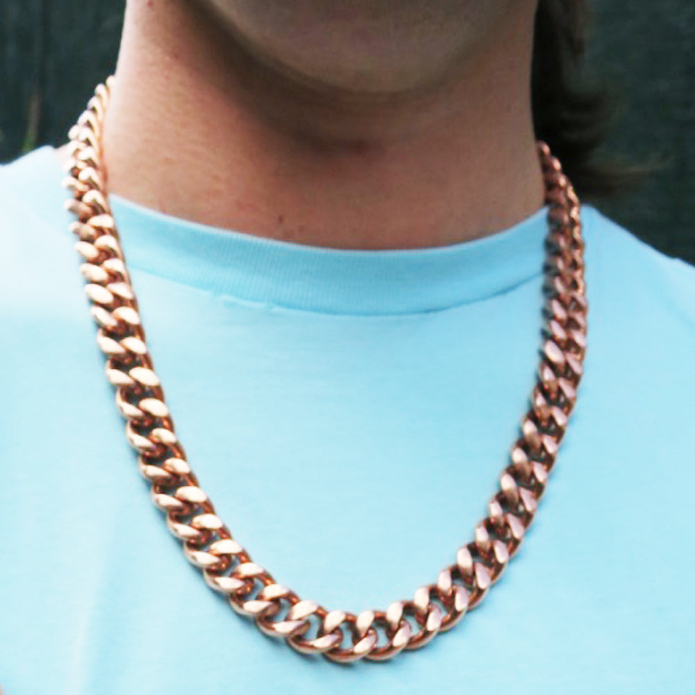 Custom Necklace Chain Heavy Duty Cuban Curb Chain Necklace NC79 Bold 13mm Copper Curb Chain Necklace Custom Size Chain