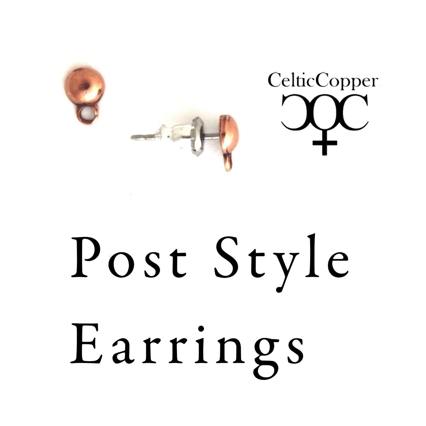 Luna Crescent Moon Copper Charm Earrings Hammered Copper Moon Charms On Post Or Wire Earrings