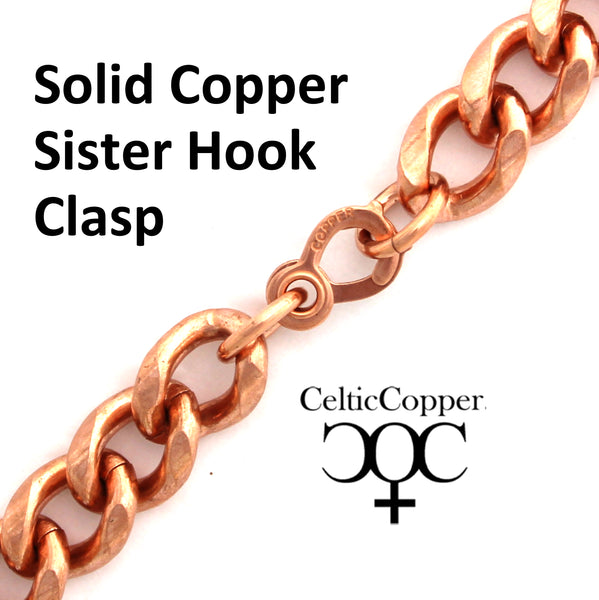 Copper Ankle Chain Heavy 9 mm Solid Copper Celtic Scroll Chain Anklet Adjustable Solid Copper Anklet Chain