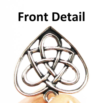 Sterling Silver Celtic Knotwork Heart Earrings Solid Silver Heart Shaped Drop Earrings