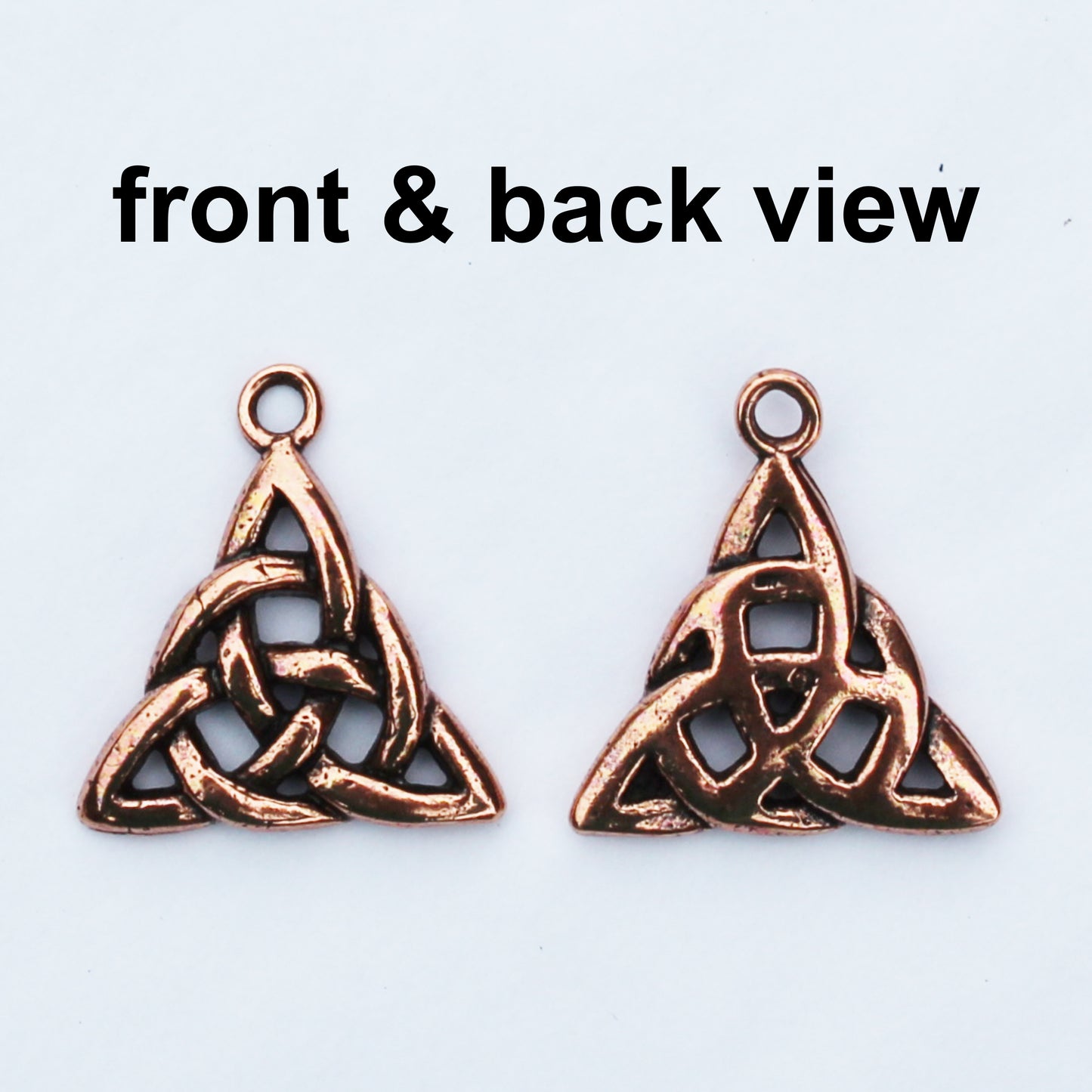 Nordic Trine Pendant Necklace Solid Copper Triquetra Pendant Necklace On Solid Copper Curb Chain