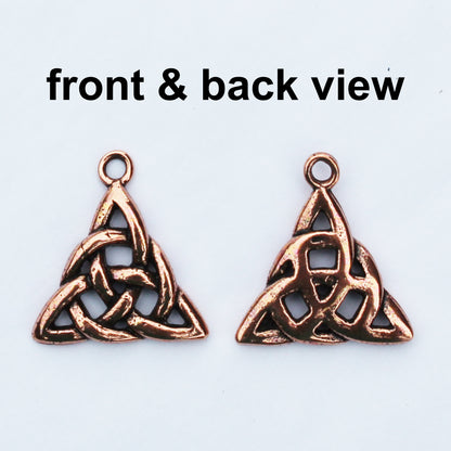 Nordic Trine Pendant Necklace Solid Copper Triquetra Pendant Necklace On Solid Copper Curb Chain