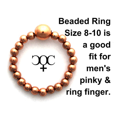 Beaded Copper Ring Cultured Pearl Ring Beaded Copper Stretch Ring Simple Keshi Pearl Ring