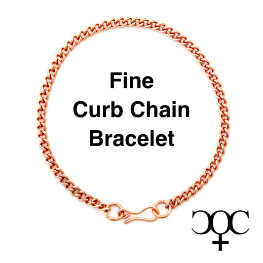 Solid Copper Bracelet Chain Fine 3mm Cuban Curb Chain BC71 Lightweight Comfortable Copper Bracelet Chain