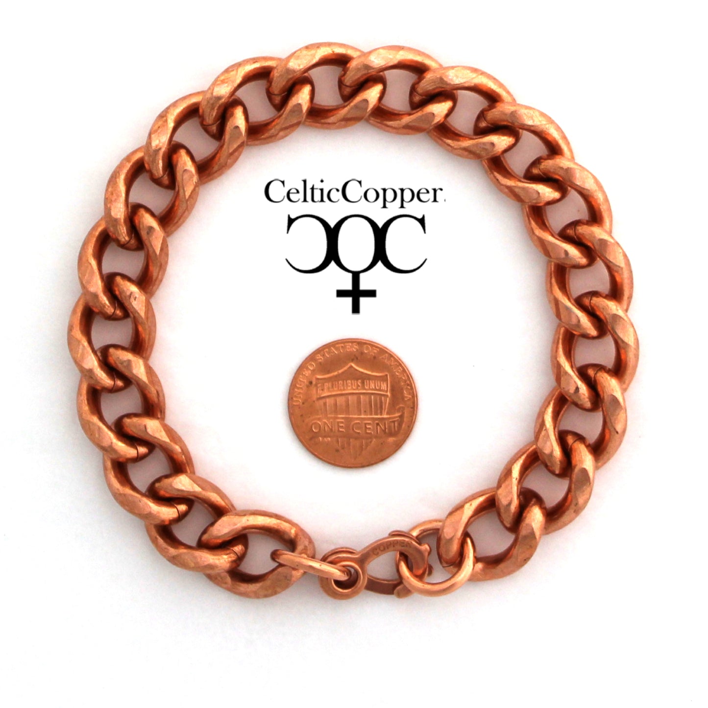 Men's Extra Bold Copper Bracelet Chain B79L Solid Copper 13mm Curb Bracelet Chain Large 9 Inch