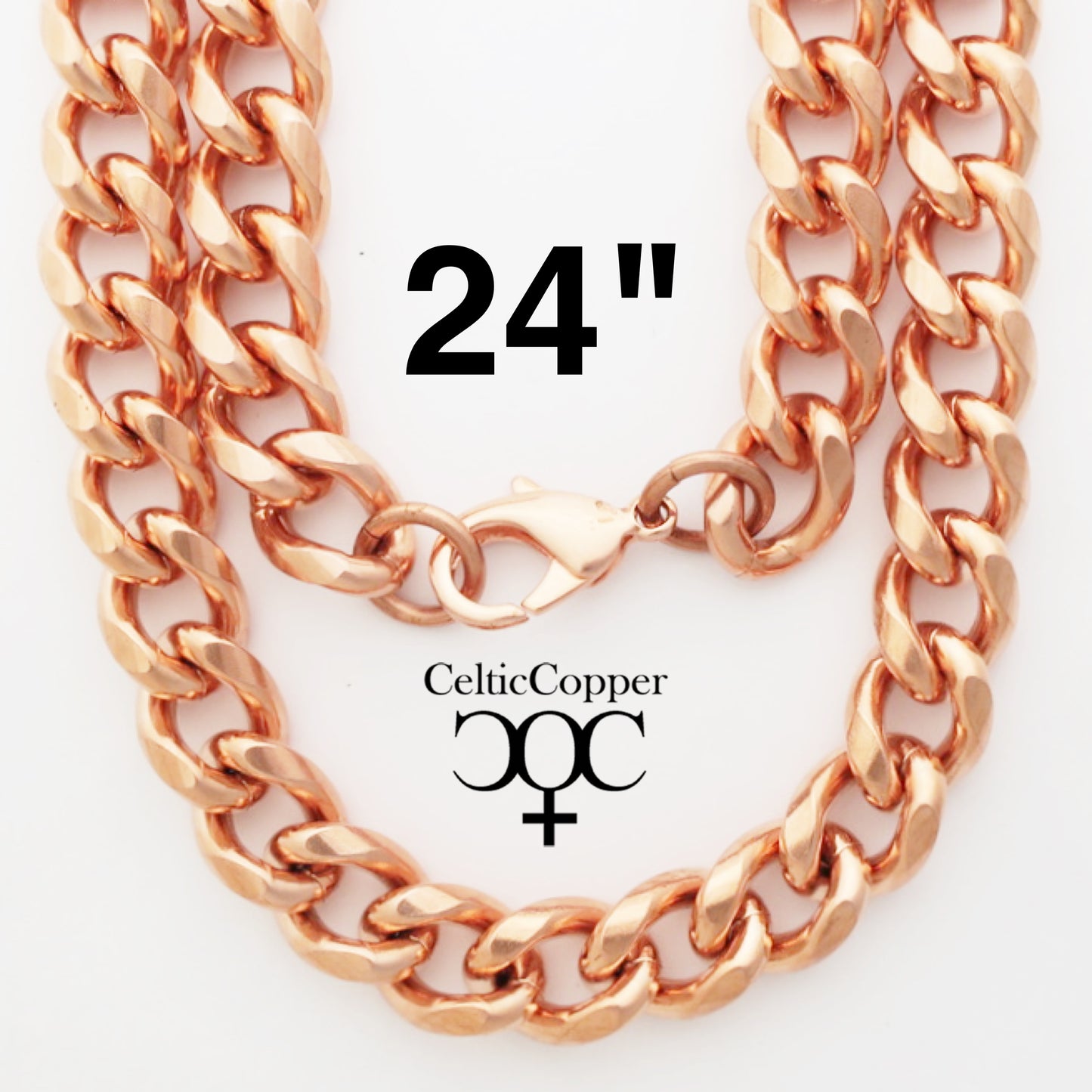 Solid Copper Necklace Chain Heavy Duty Cuban Curb Chain Necklace NC79 Extra Heavy 13mm Copper Curb Chain Necklace 24 Inch Chain