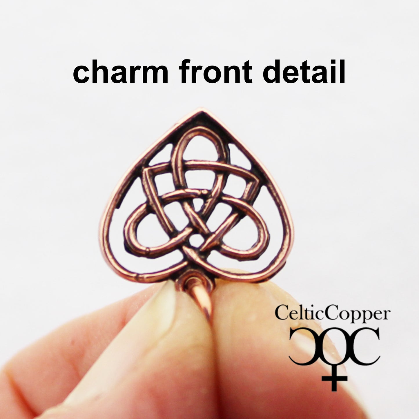 Celtic Copper Heart Necklace Adjustable Chain Irish Love Charm Jewelry Solid Copper Heart Pendant