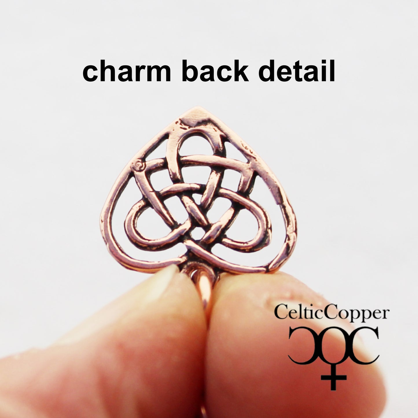 Celtic Copper Heart Necklace Adjustable Chain Irish Love Charm Jewelry Solid Copper Heart Pendant