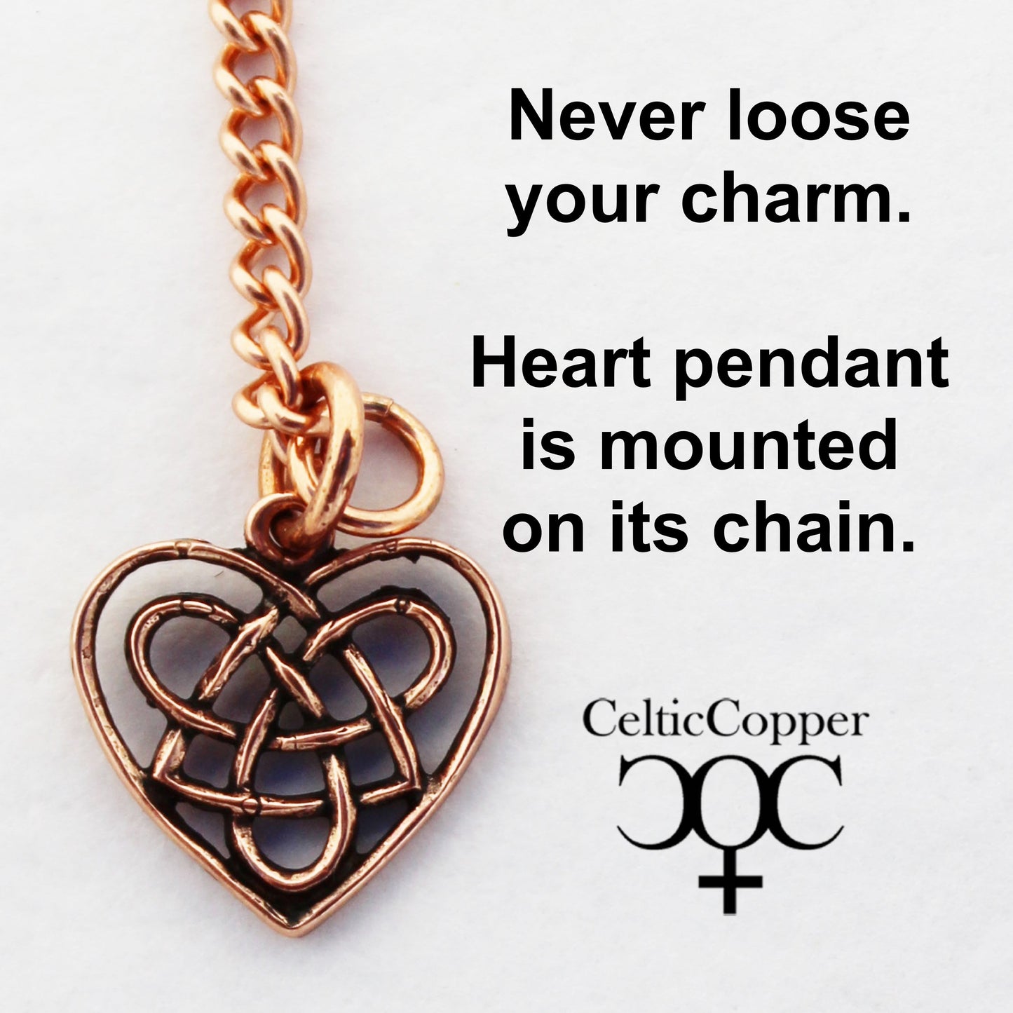 Celtic Heart Charm Ankle Chain Solid Copper Anklet Chain With Irish Love Knot Work Heart Charm