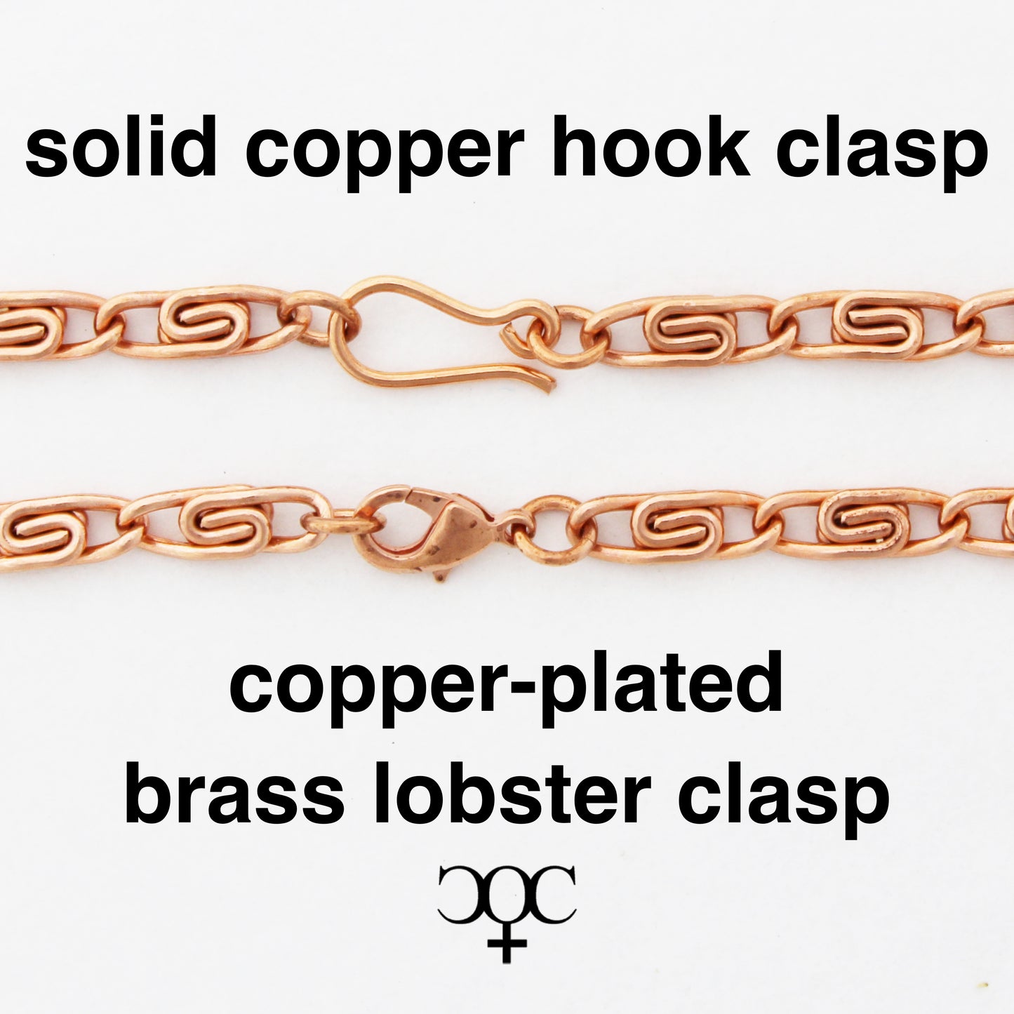 Solid Copper Celtic Scroll Necklace Chain NC66 Medium 5mm Copper Scroll Chain Necklace 24 Inch Chain