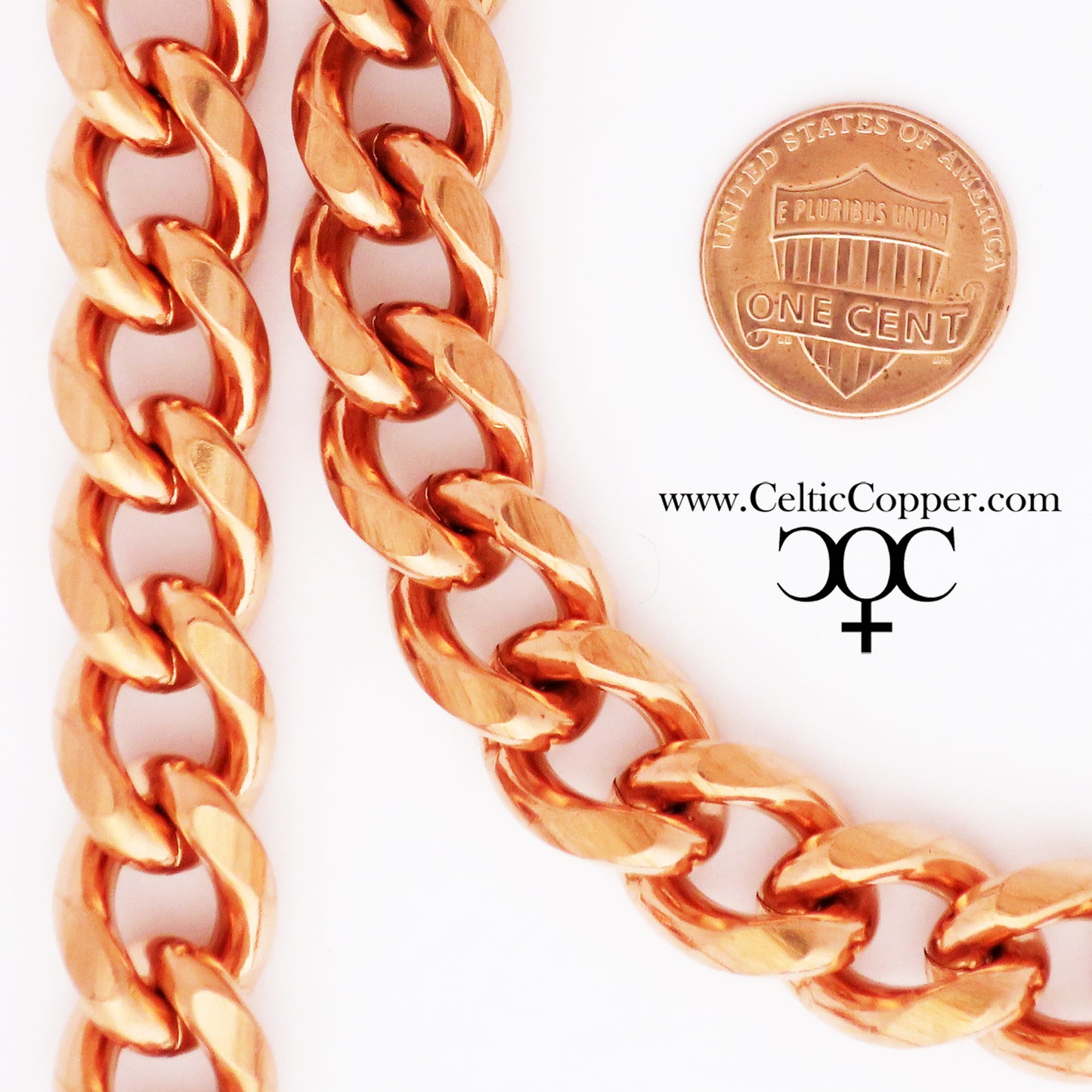 DIY Copper Jewelry Chain Making Kit / 36” Bulk 13mm Solid Copper Curb Chain / 5 Sets Sisterhook Clasps