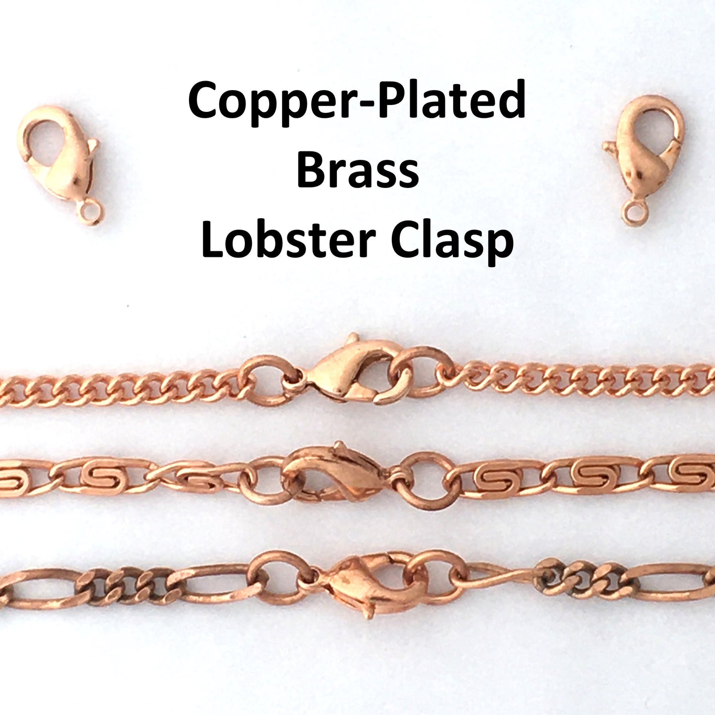 Fine Copper Clasp Repair Kit JSCL12 12x7x3mm Copper Plated Brass Lobster Clasp And 18g Ring Set