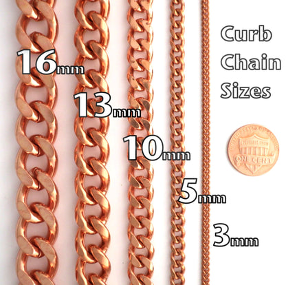 Bulk Copper Curb Chain 16mm Chunky Copper Chain by the Foot F162 Copper Jewelry Making Supplies