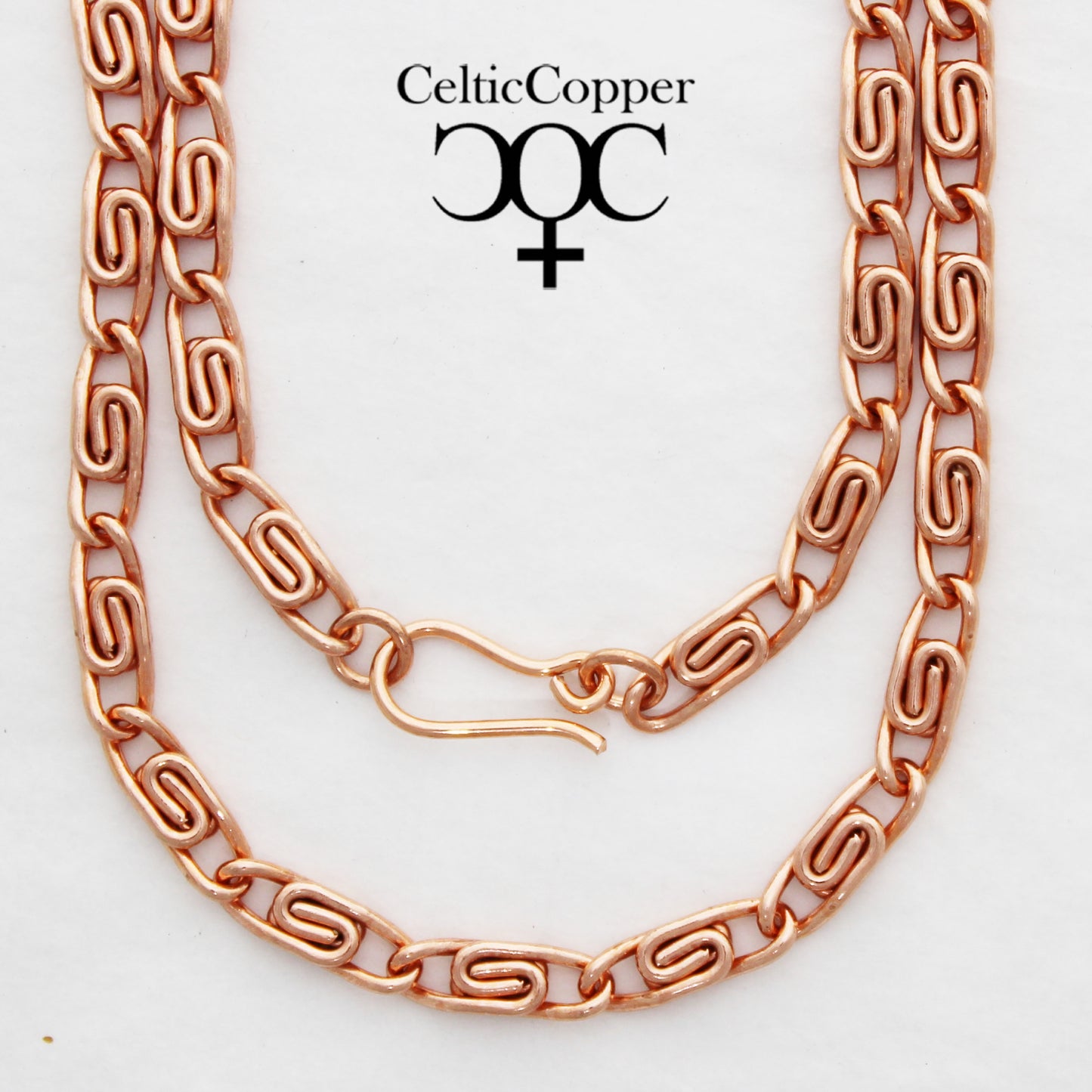 Solid Copper Celtic Scroll Necklace Chain NC66 Medium 5mm Copper Scroll Chain Necklace 24 Inch Chain