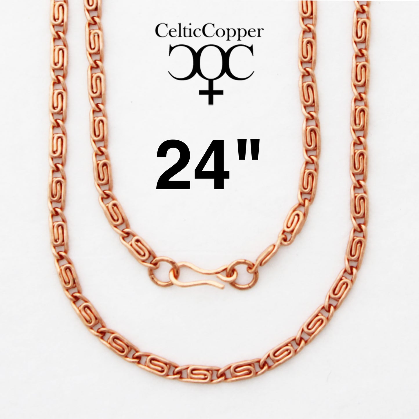 Solid Copper Fine Scroll Necklace Chain 24 Inches NC61 Long Celtic Copper Scroll Chain Necklace