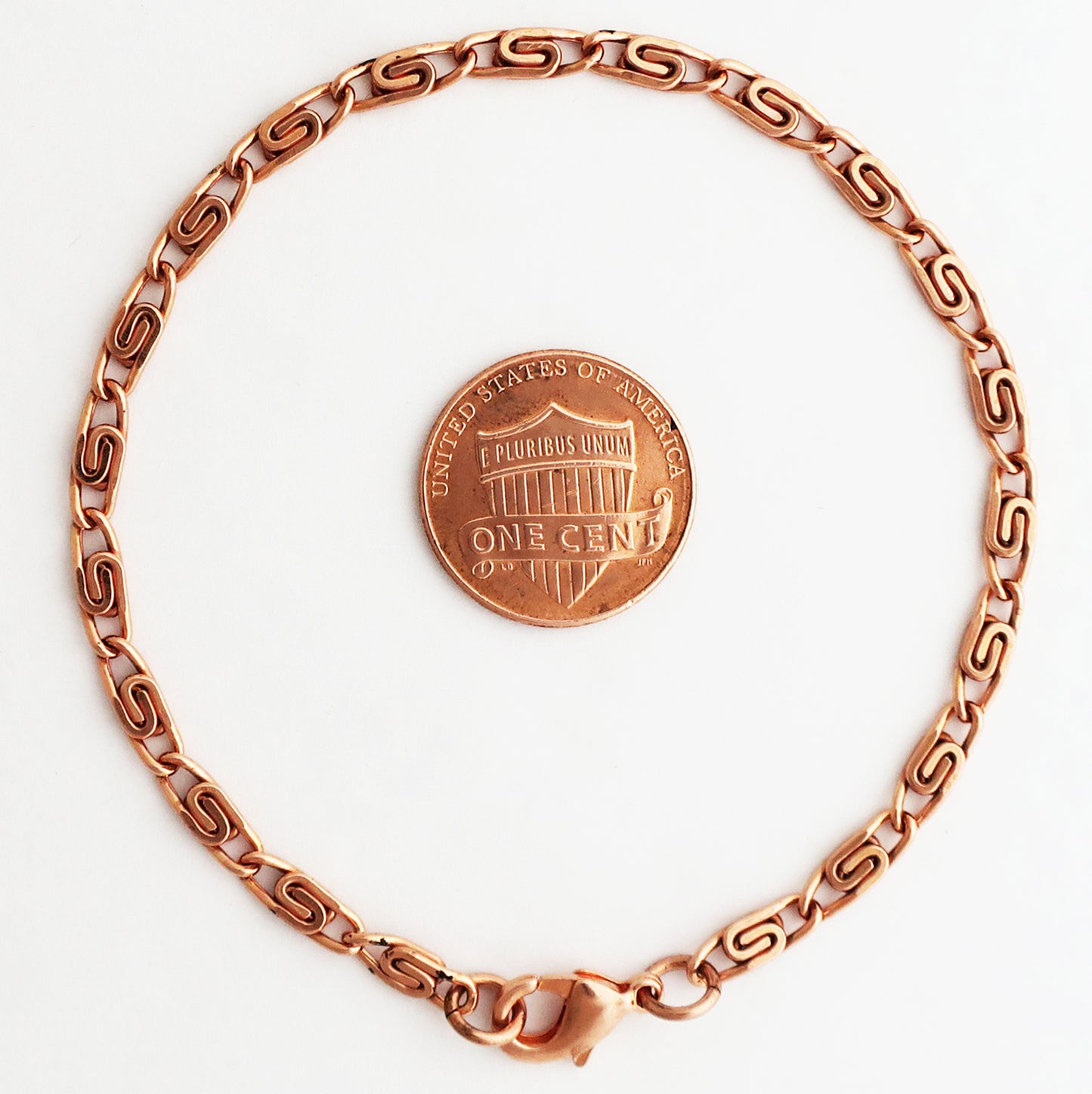 Fine Scroll Chain Copper Jewelry Set SET61 Solid Copper Chain Necklace And Bracelet