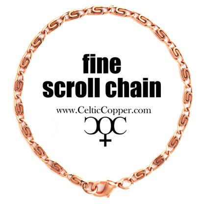 Fine Scroll Chain Copper Jewelry Set SET61 Solid Copper Chain Necklace And Bracelet