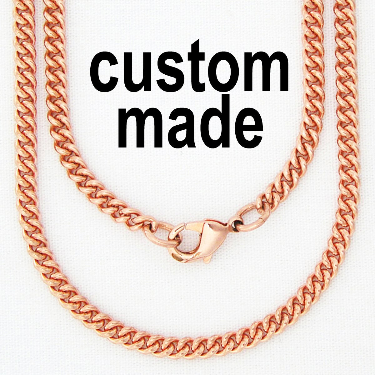 Custom Necklace Chain Copper Cuban Curb Chain Necklace NC71 Fine 3mm Solid Copper Chain For Pendants Custom Copper Chain Necklace