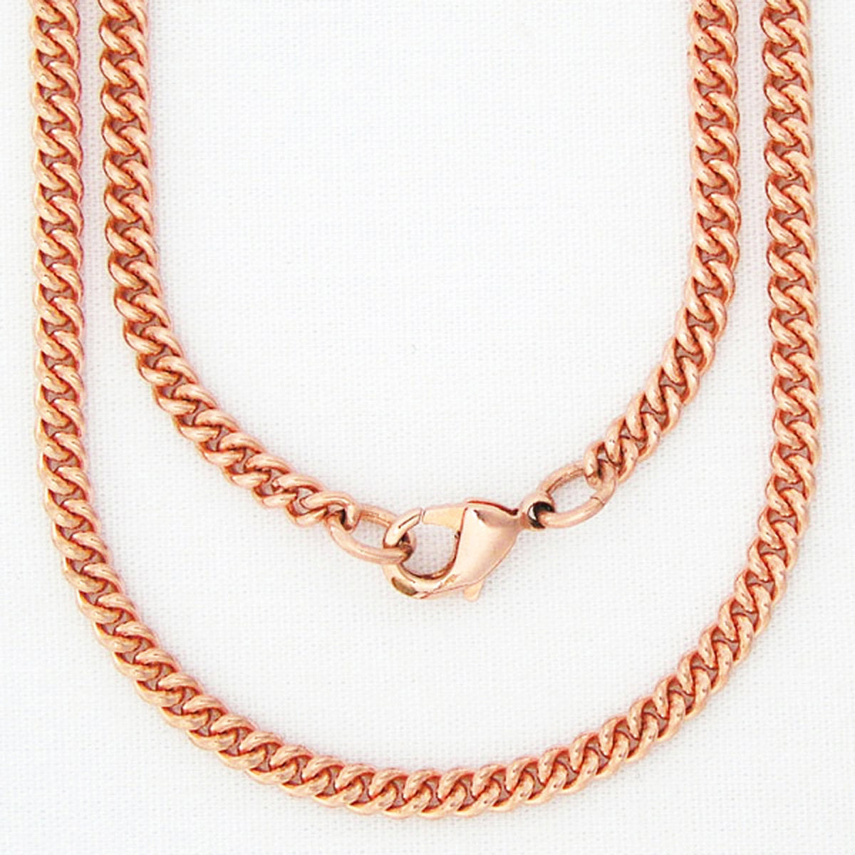 Custom Necklace Chain Copper Cuban Curb Chain Necklace NC71 Fine 3mm Solid Copper Chain For Pendants Custom Copper Chain Necklace