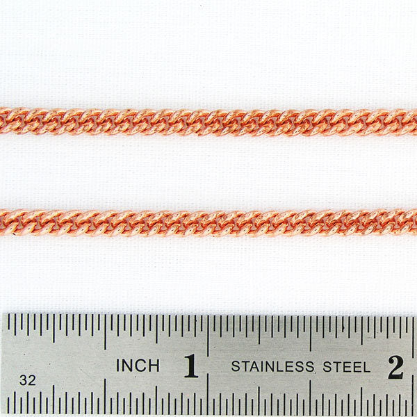 Solid Copper Cuban Curb Chain Necklace 20 Inches NC71 Fine 3mm Copper Curb Chain Necklace 20" Relaxed Fit