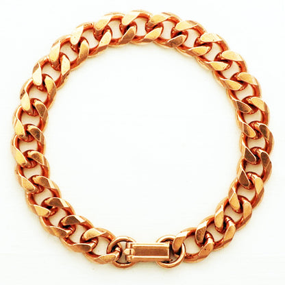 Copper Jewelry Set Heavy Cuban Curb Chains SET76 Solid Copper Necklace Matching Copper Bracelet Set