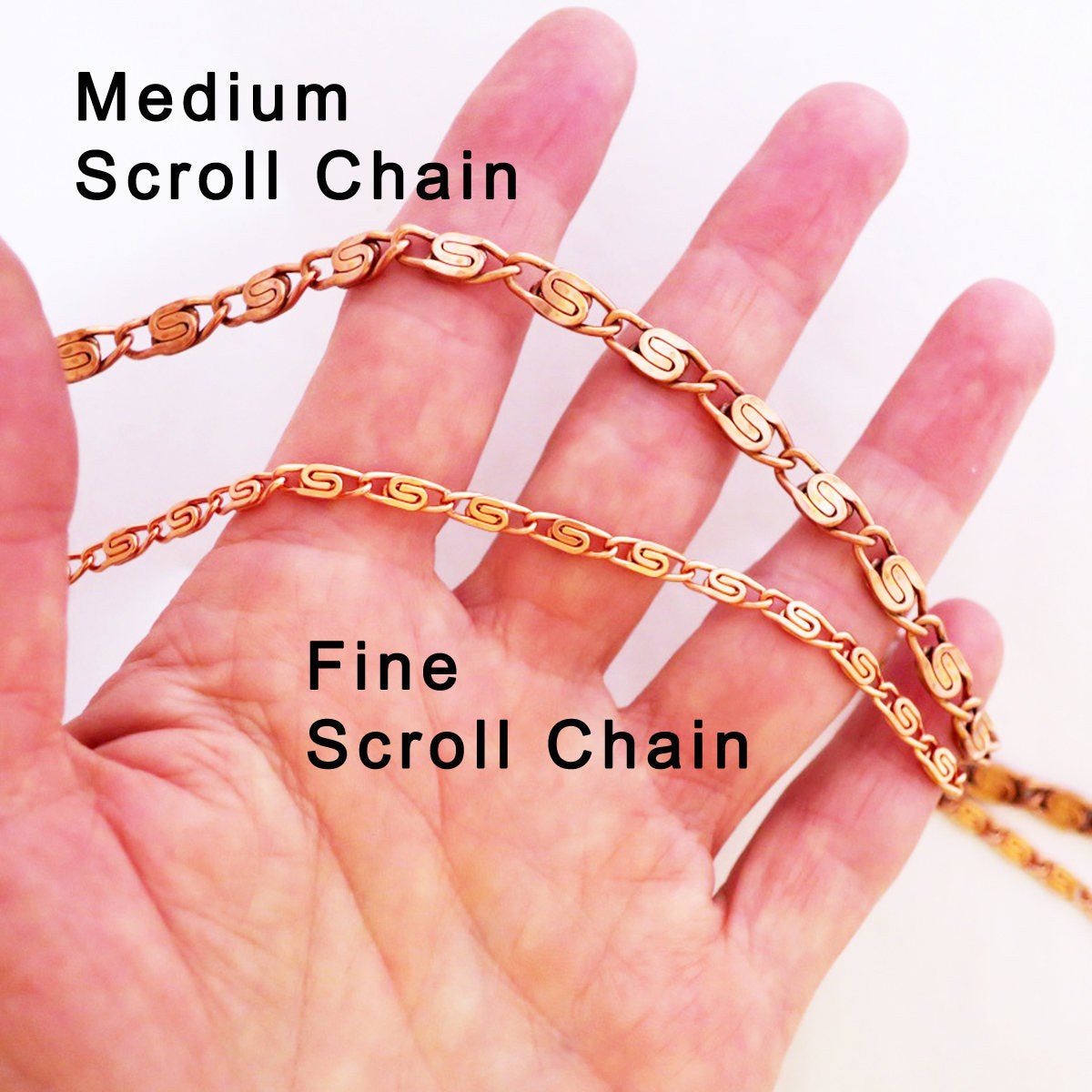 Fine Scroll Chain Copper Jewelry Set | Solid Copper Chain Necklace And Bracelet SET61 celtic-copper-jewelry.myshopify.com