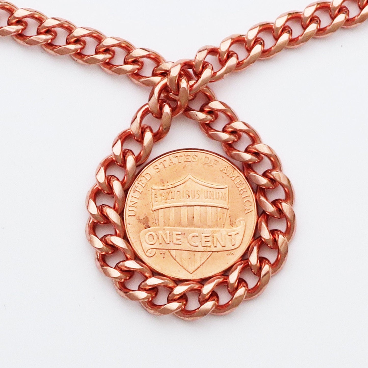 Solid Copper Curb Chain Bracelet BC72 Medium 5mm Cuban Curb Copper Bracelet Chain for Men and Women