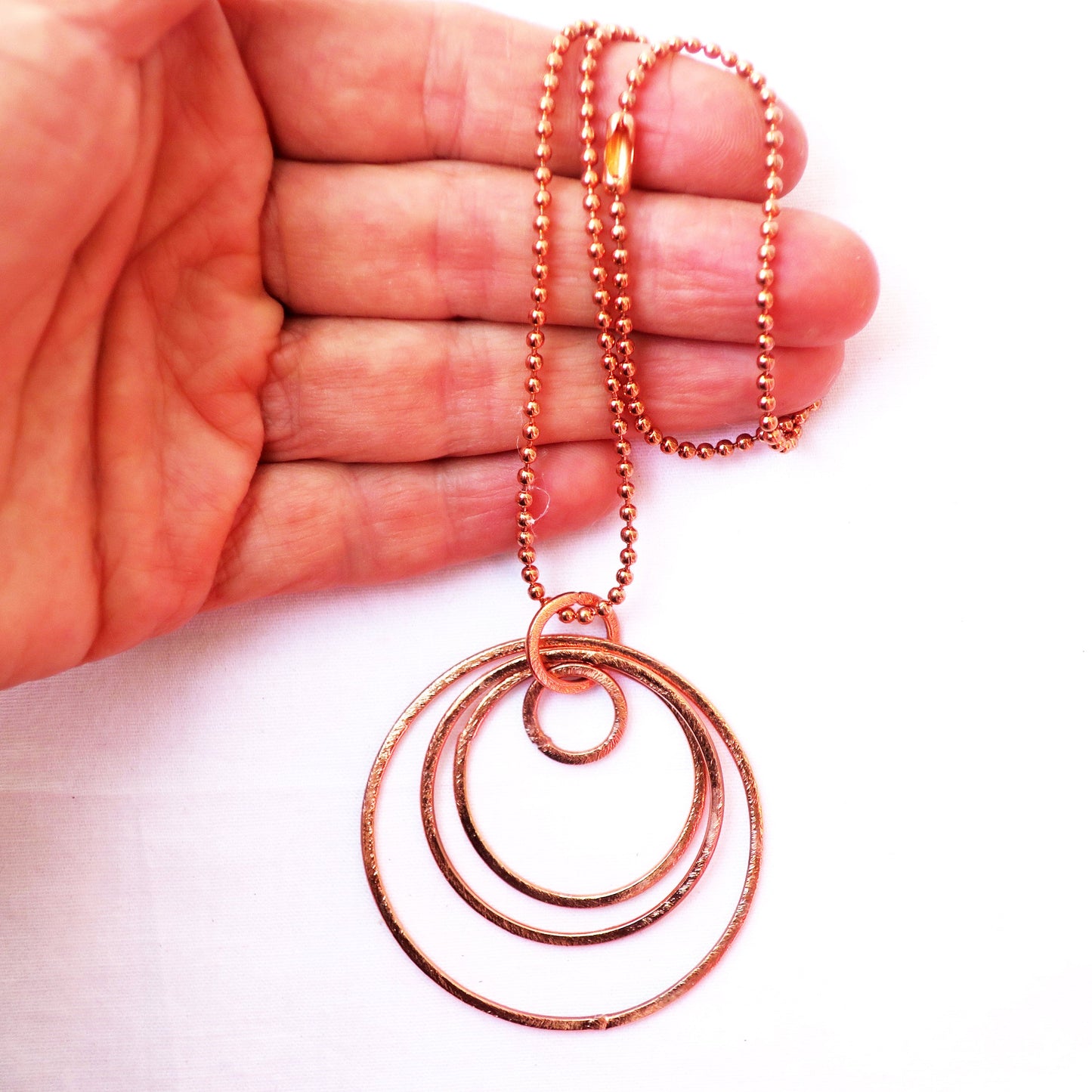 Solid Copper Necklace Chain Copper Bead Chain Necklace NC24 Fine 2.4 Copper Necklace Chain 18 20 24 36 Inch Chain