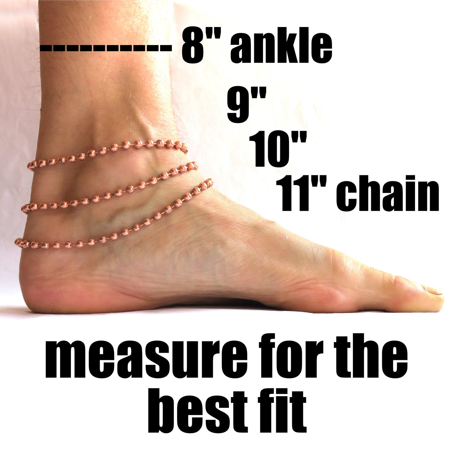 Custom Anklet Chain Solid Copper Fine Figaro Ankle Chain AC41M Adjustable Solid Copper Anklet Chain Custom Ankle Bracelet