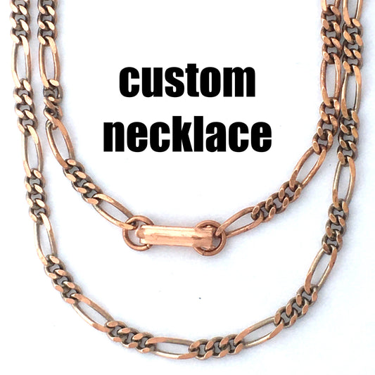 Custom Necklace Chain Fine Figaro Chain Necklace NC41 Solid Copper Necklace Custom Size Chain