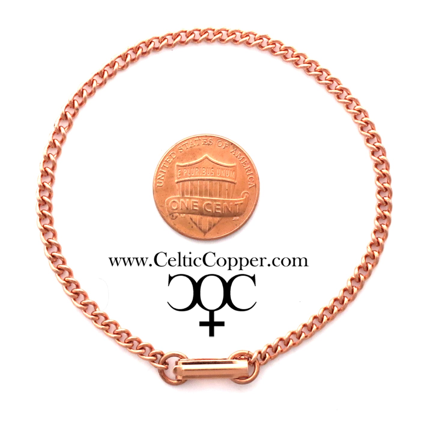 Custom Size Fine 3mm Copper Cuban Curb Chain Bracelet C71M Custom Size Solid Copper Bracelet Chain