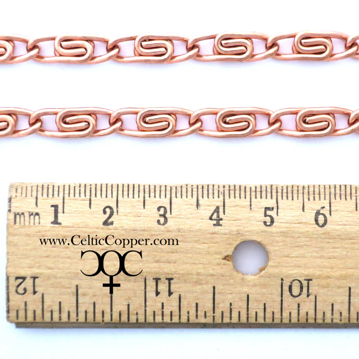 Solid Copper Celtic Scroll Necklace Chain NC66 Medium 5mm Copper Scroll Chain Necklace 18 Inch Chain