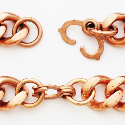 Men's Copper Chain Set Chunky 16mm Copper Cuban Curb Chain Set SET162 Solid Copper 20 Inch Necklace And Matching Copper Bracelet Set