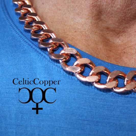 Super Chunky Solid Copper Necklace Chain NC162 Men's Extra Heavy 16mm Copper Curb Chain Necklace 20 Inch Chain