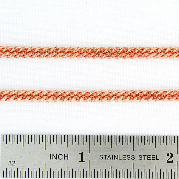 Custom Necklace Chain Copper Cuban Curb Chain Necklace NC71 Fine 3mm Solid Copper Chain For Pendants Custom Copper Chain Necklace