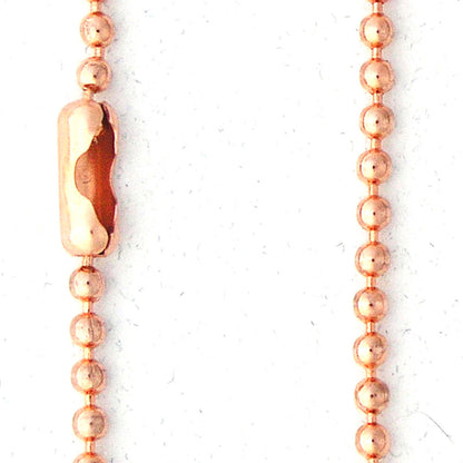 Solid Copper Necklace Chain Copper Bead Chain Necklace NC24 Fine 2.4 Copper Necklace Chain 18 20 24 36 Inch Chain