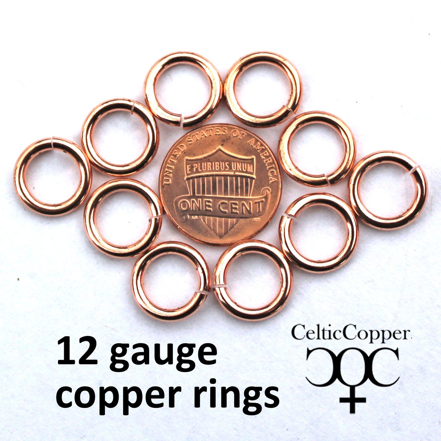 Heavy Duty 12 Gauge Copper Jump Rings JSR12x Solid Copper Jewelry Findings Copper Ring 10-Pack