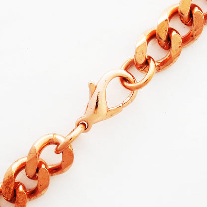 Copper Necklace Chain Set For Men Heavy Duty 20" Curb Chain Necklace And Matching Bracelet SET7920